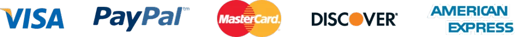 Accepted payment methods: Visa, PayPal, MasterCard, Discover, American Express